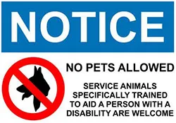 Pets ADA Sign